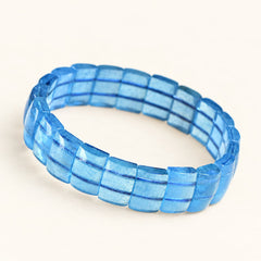 Deep Sea — Aquamarine Panel Bracelet, product detail on warm ivory