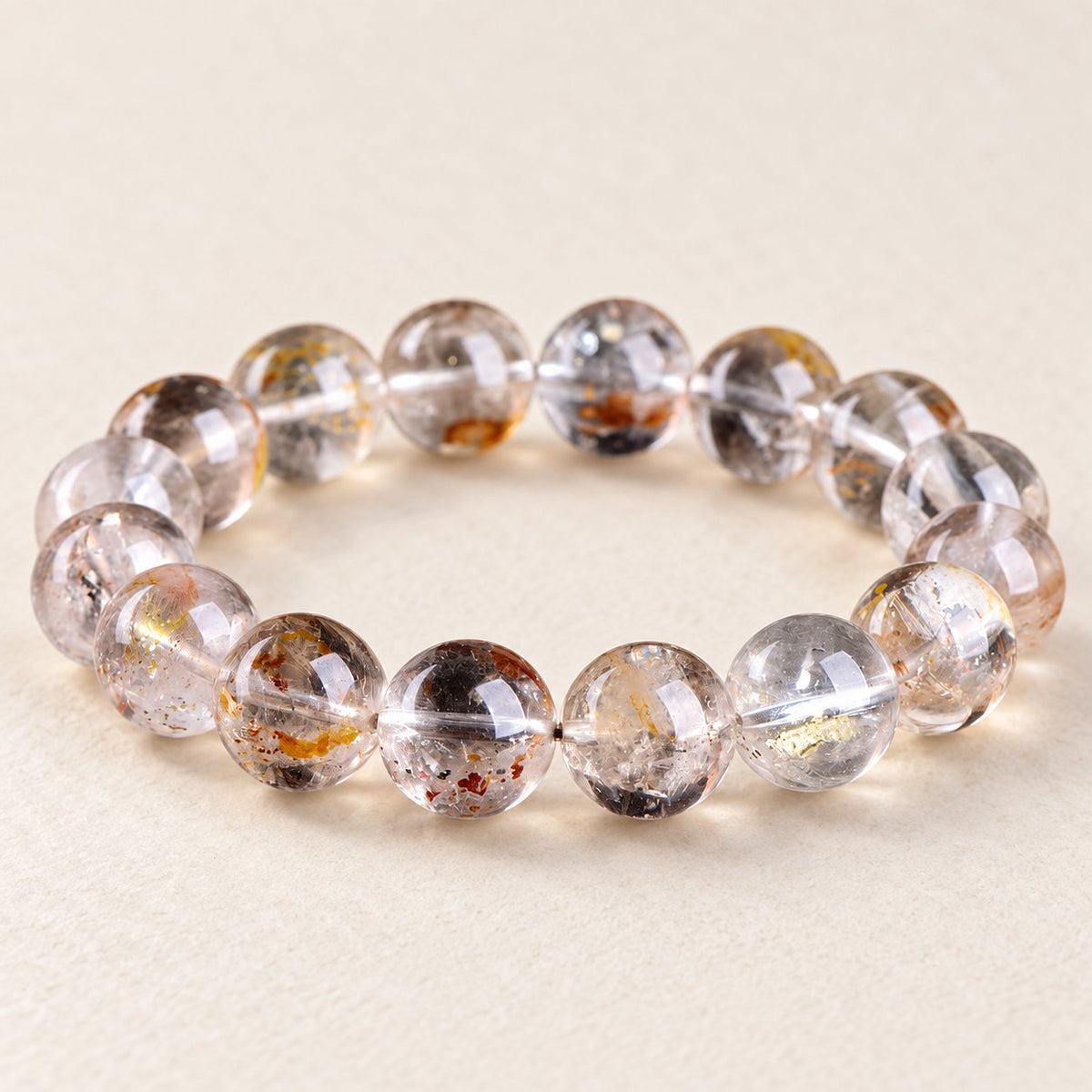 Golden Mineral — Chalcopyrite Bead Bracelet — Alora Gems product detail