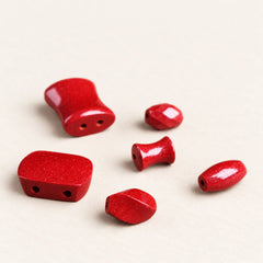 Scarlet Arc — Cinnabar Panel Bead Components — Alora Gems product photograph