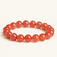 Cherry Ember — Red Agate Bead Bracelet — Alora Gems product detail