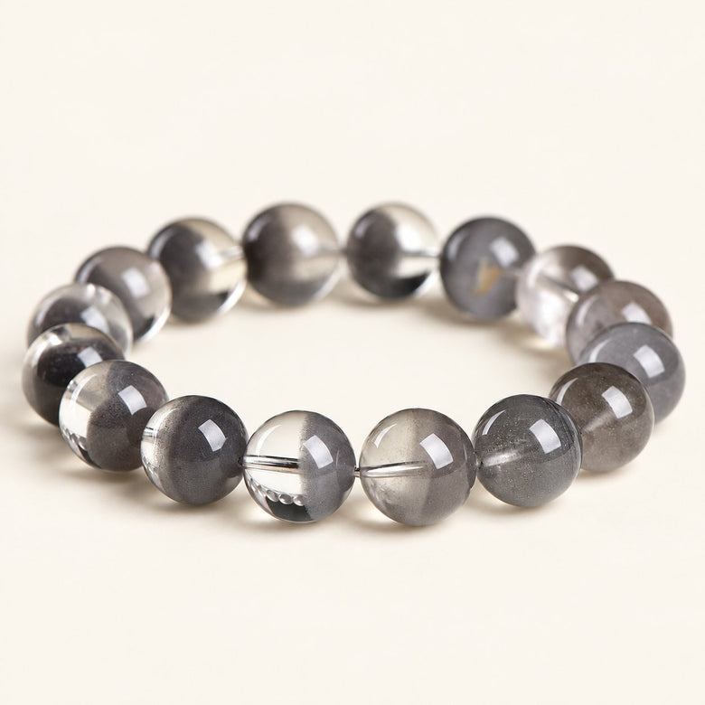 Grey Constellation — Phantom Quartz Bead Bracelet — Alora Gems product photograph