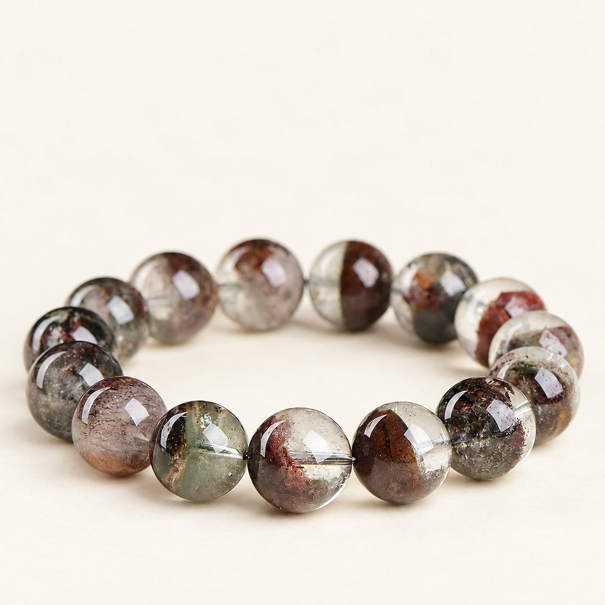 Garden Palette — Multicolor Phantom Quartz Bracelet, product detail on warm ivory