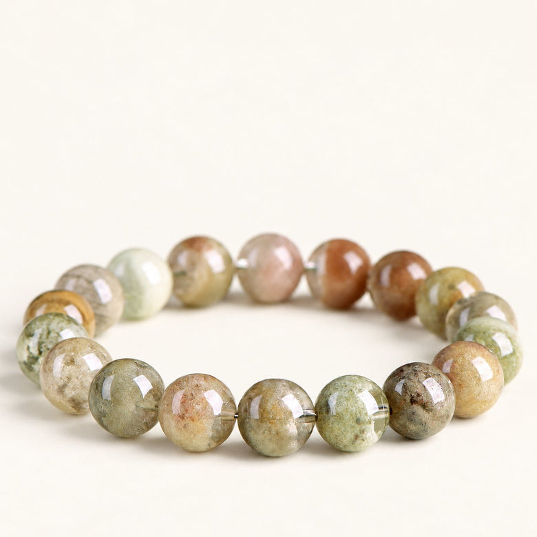 Matcha Garden — Multicolor Phantom Quartz Bracelet — Alora Gems product photograph
