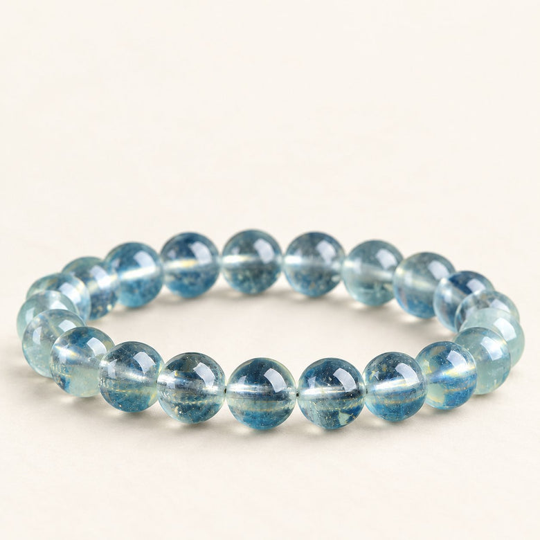 Glacial Blue — Aquamarine Bead Bracelet — Alora Gems product photograph