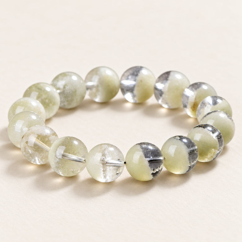 Matcha Cloud — Green Phantom Quartz Bead Bracelet — Alora Gems product photograph