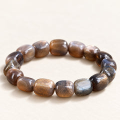 Midnight Gold — Freeform Included Quartz Bracelet, product detail on warm ivory