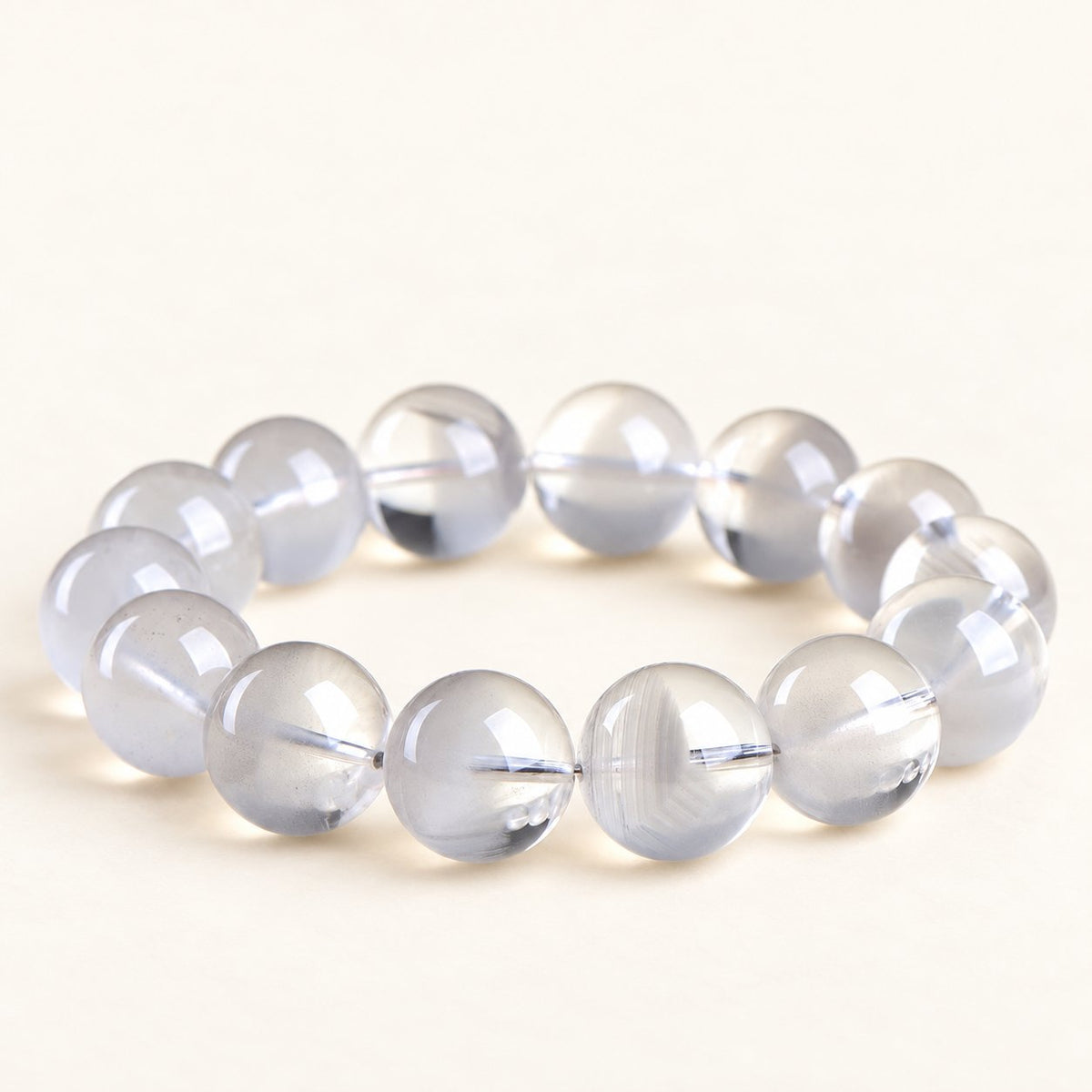 Blue Mist — Phantom Quartz Bead Bracelet — Alora Gems product detail