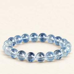 Glacial Blue — Aquamarine Bead Bracelet — Alora Gems product detail
