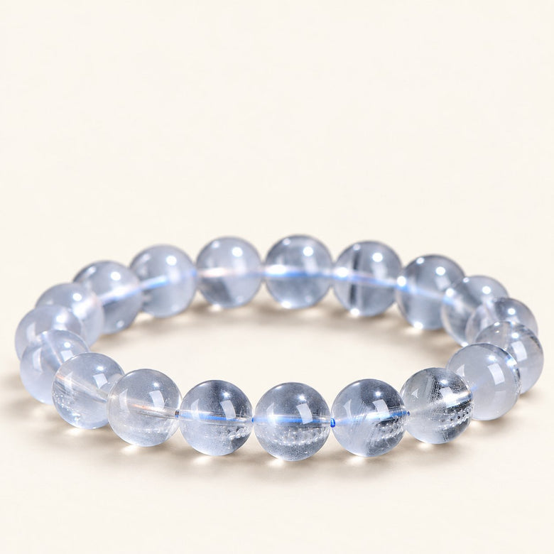 Blue Layers — Phantom Quartz Bead Bracelet — Alora Gems product photograph