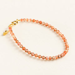 Solar Glow — Sunstone Bead Bracelet — Alora Gems product detail