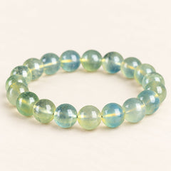 Green Stillness — Beryl Bead Bracelet, product detail on warm ivory