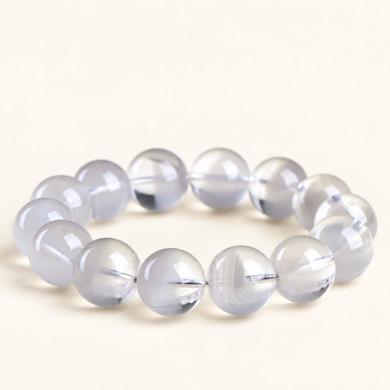 Blue Mist — Phantom Quartz Bead Bracelet — Alora Gems product photograph