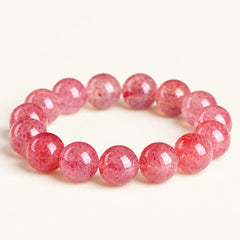 Petal Light — Strawberry Quartz Bead Bracelet — Alora Gems product detail