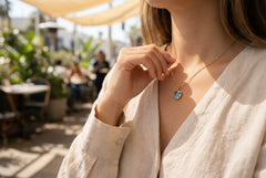 The Azure Hexagon | Natural Sky Blue Topaz & Sterling Silver Artifact | The Archive Collection