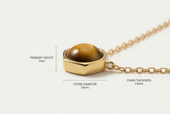 The Solar Matrix | Natural Tiger's Eye & Vermeil Geometric Pendant | The Archive Collection