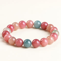 Pastel Garden — Pink & Green Stone Bead Bracelet — Alora Gems product detail