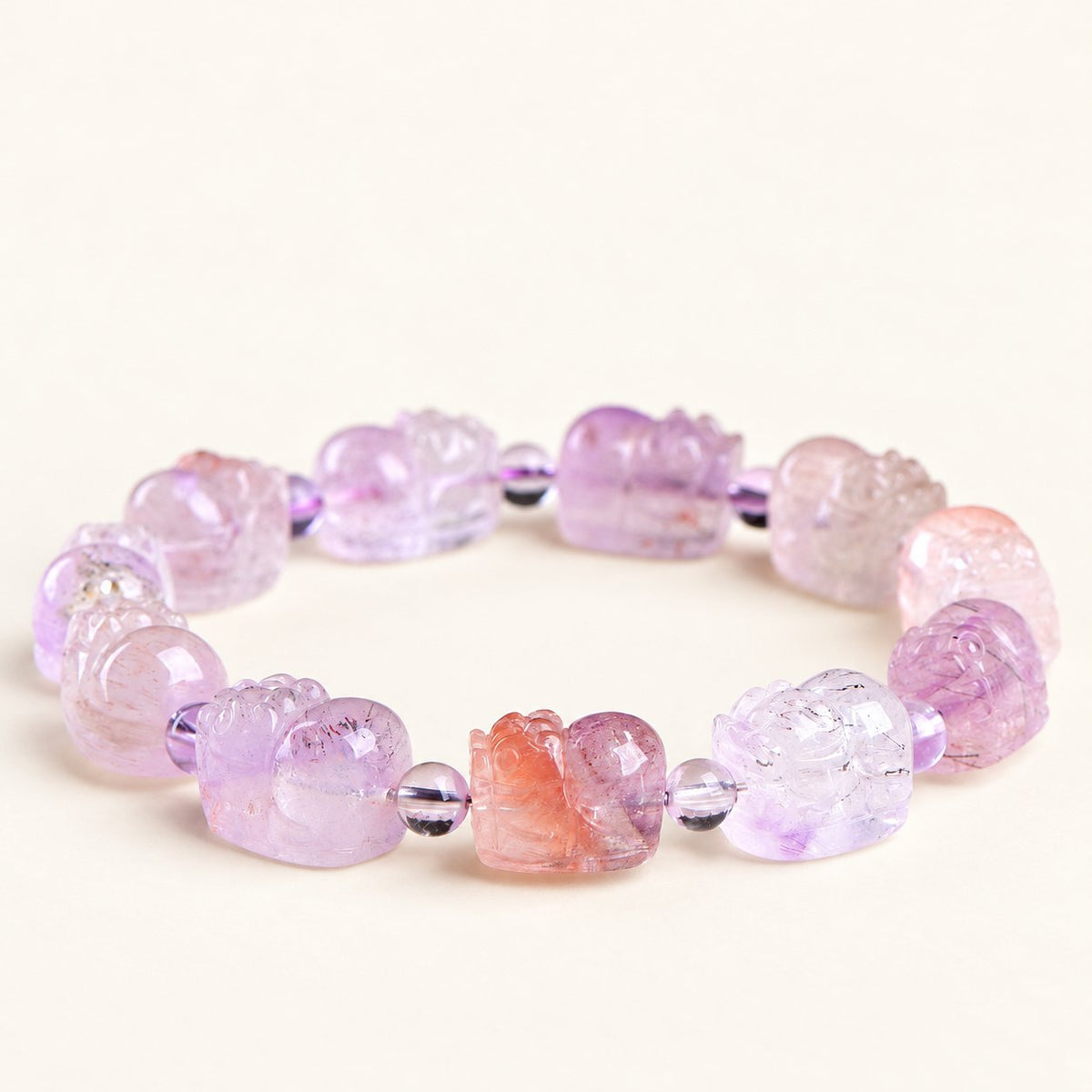 Violet Guardian — Super Seven Quartz Pixiu Bead — Alora Gems product detail