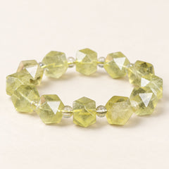 Desert Gold — Golden Glass Bead Bracelet, product detail on warm ivory