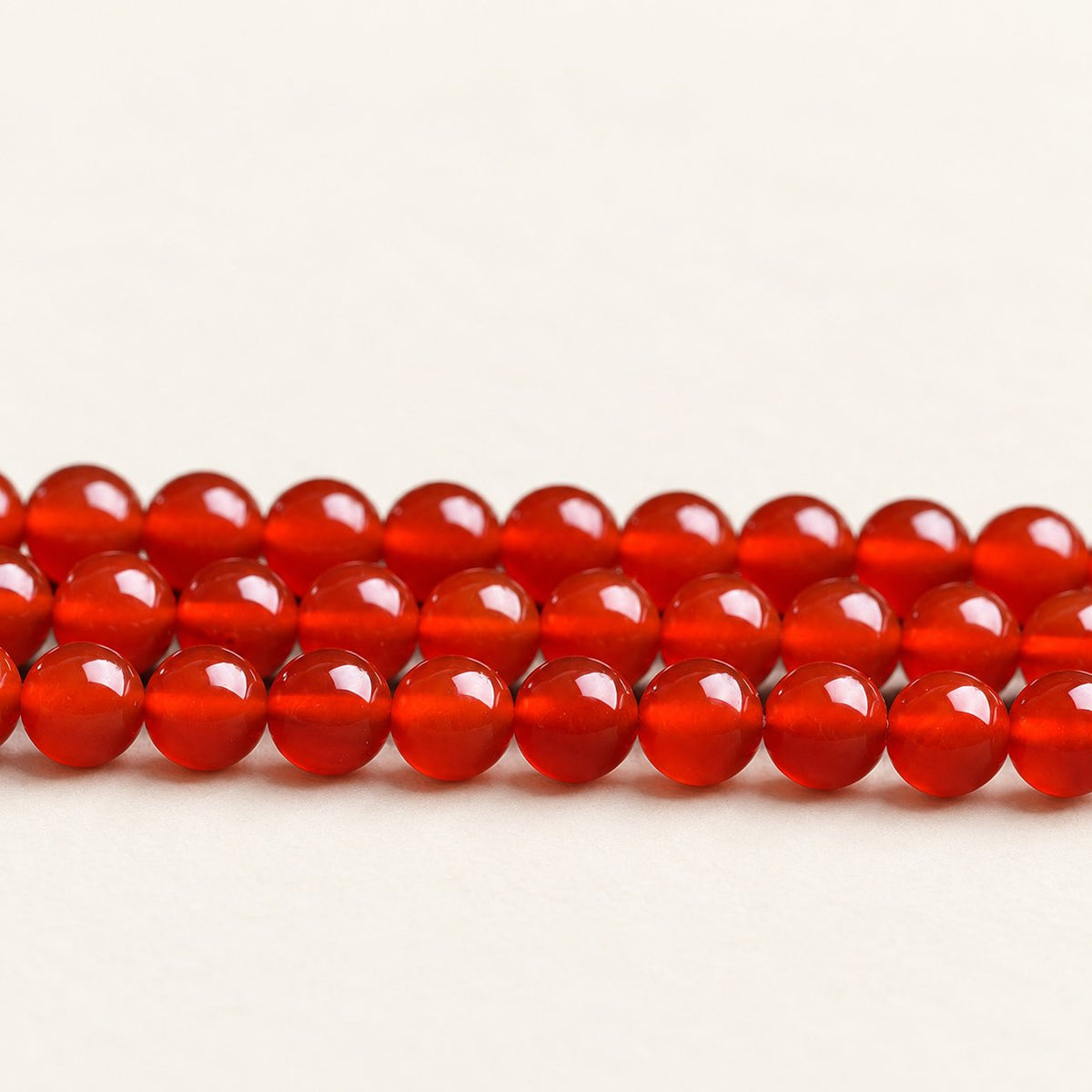 Crimson Reserve — Red Agate Round Beads — Alora Gems product detail