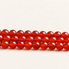 Crimson Reserve — Red Agate Round Beads — Alora Gems product detail
