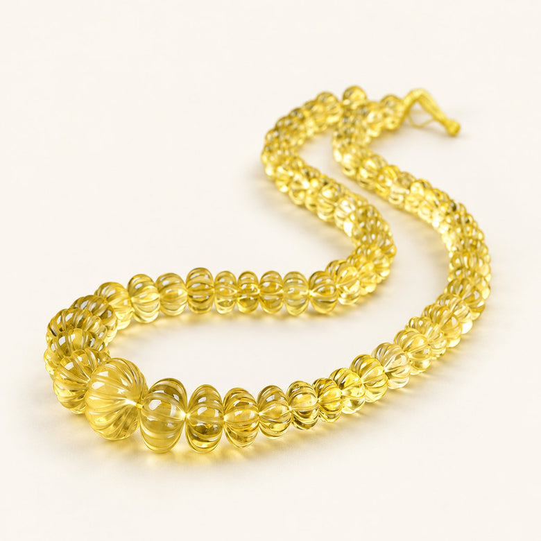 Prismatic Garland — Carved Gemstone Bead Necklace — Alora Gems product photograph