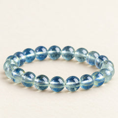 Glacial Blue — Aquamarine Bead Bracelet — Alora Gems product detail