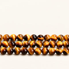 Golden Horizon — Tiger's Eye Round Beads — Alora Gems product detail