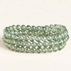 Forest Veil — Green Included Quartz Bead Bracelet — Alora Gems product detail