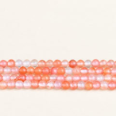 Scarlet Flecks — Red Agate Small Round Beads — Alora Gems product photograph