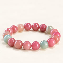 Pastel Garden — Pink & Green Stone Bead Bracelet — Alora Gems product detail