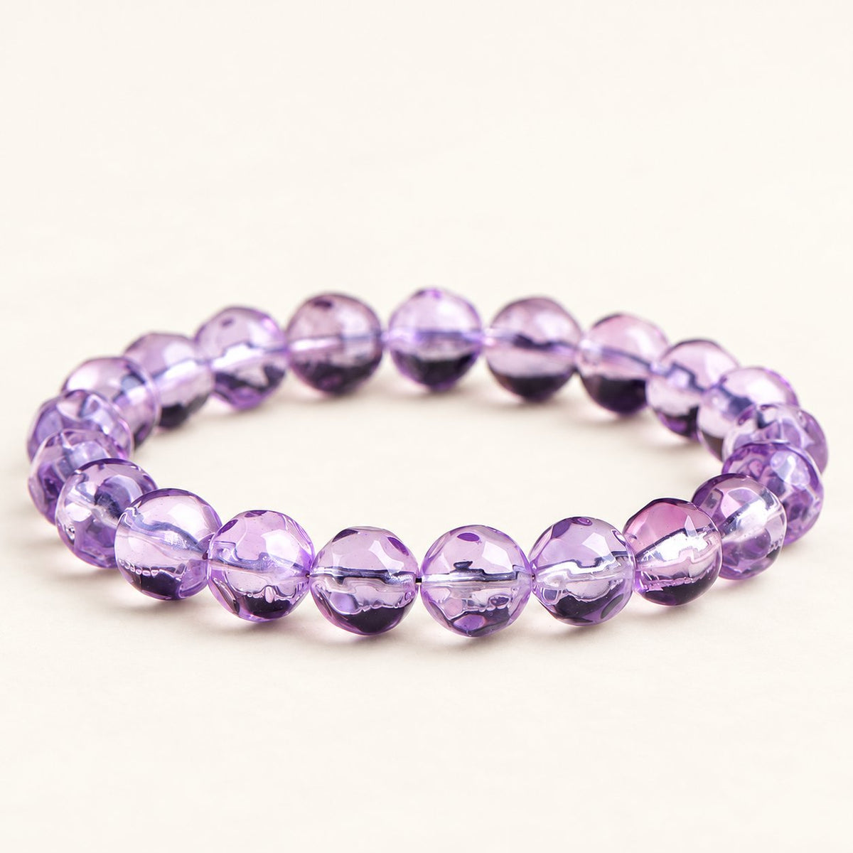 Violet Mirror — Faceted Amethyst Bead Bracelet — Alora Gems product detail