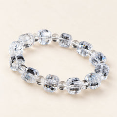 Crystal Cubes — Faceted Clear Quartz Bracelet — Alora Gems product detail
