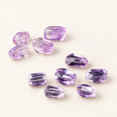 Violet Columns — Faceted Amethyst Barrel Beads, product detail on warm ivory
