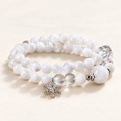 Winter Promise — White Phantom & Clear Quartz Bracelet — Alora Gems product photograph