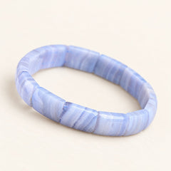 Blue Current — Banded Agate Panel Bracelet — Alora Gems product detail