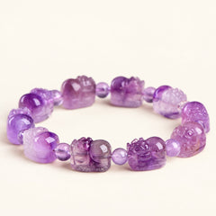 Violet Guardian — Super Seven Quartz Pixiu Bead — Alora Gems product detail