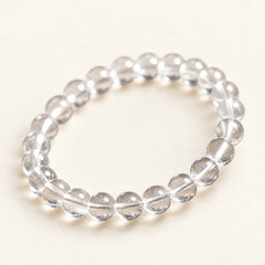 Crystal Stillness — Clear Quartz Bead Bracelet — Alora Gems product detail