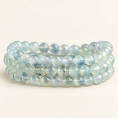 Green Orbit — Beryl Wrap Bracelet, product detail on warm ivory