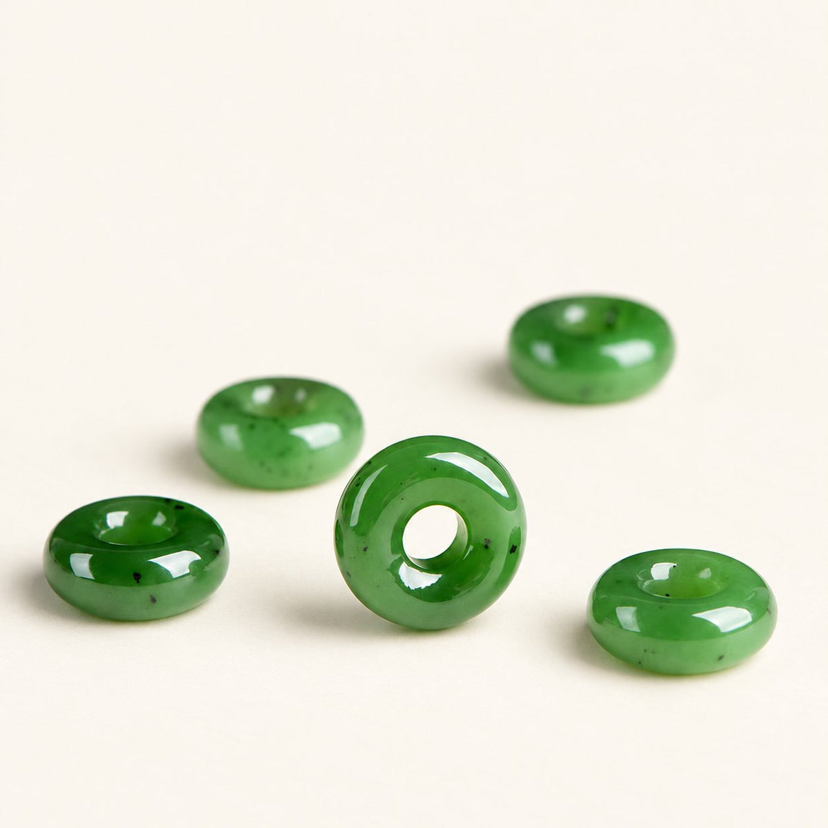 Jade Circle — Green Jade Donut Pendant — Alora Gems product photograph
