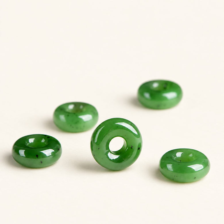 Jade Circle — Green Jade Donut Pendant — Alora Gems product photograph