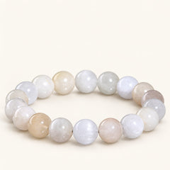 Rainbow Veil — Fiber-Inclusion Quartz Bead Bracelet — Alora Gems product detail