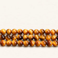 Golden Horizon — Tiger's Eye Round Beads — Alora Gems product detail