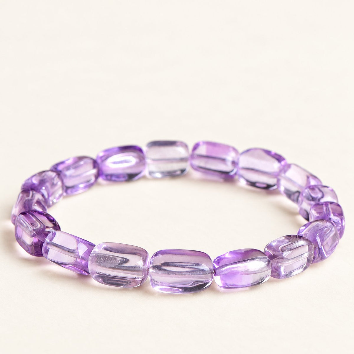 Violet Drift — Freeform Amethyst Bead Bracelet — Alora Gems product detail