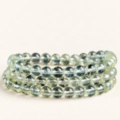 Green Orbit — Beryl Wrap Bracelet, product detail on warm ivory