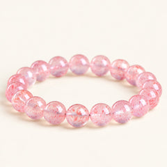 Petal Light — Strawberry Quartz Bead Bracelet — Alora Gems product detail