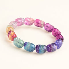 Lotus Guardian — Fluorite Pixiu Bracelet — Alora Gems product detail
