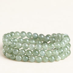 Forest Veil — Green Included Quartz Bead Bracelet — Alora Gems product detail
