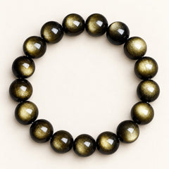 Silver Eclipse — Obsidian Bead Bracelet — Alora Gems product detail