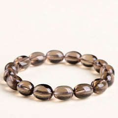 Smoky Pebbles — Oval Smoky Quartz Bracelet — Alora Gems product photograph