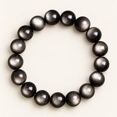 Midnight Glow — Obsidian Bead Bracelet — Alora Gems product detail